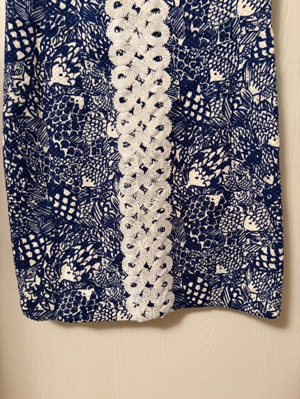 Lilly Pulitzer x Target Fish Print Navy Blue White Upstream Shift Dress Size 4 - Picture 2 of 8
